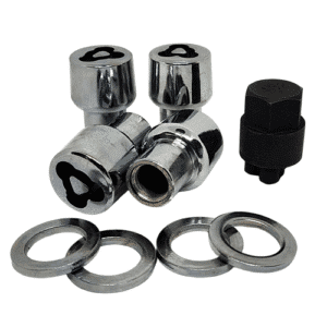 Écrous de roue à verrouillage en acier chromé 1/2 pouce – 20 – fixation durable et sécurisée pour roues d’origine et personnalisées.