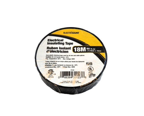 Black Electrical Tape 18 Meters - Reliable Performance for Your Electrical Projects