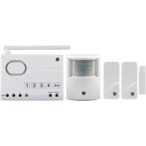 GE 45171 Wireless Alarm System - Includes Control Center, 2 Door Sensors + 1 Motion Detector