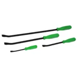 Ensemble de 4 pieds-de-biche Grip 60233 avec poignées néon en acier et PVC (8", 12", 18", 24"). Idéal pour la démolition et le levage, offrant durabilité, confort et visibilité accrue.