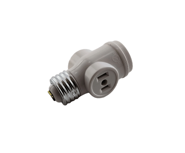 Bulb socket adapter E26 to 2 sockets 120v female