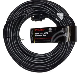 Cordon prolongateur PRO POWER de 100 pieds, 12 AWG, pour usage extérieur et A/V, homologué UL. Parfait pour événements, fêtes et DJ.