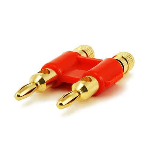 HD-297-RED - Prise banane double pour fils d'haut-parleurs