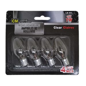 Ampoules veilleuse 7W clair LB-4CL, paquet de 4, éclairage doux et fiable, idéal pour chambres, couloirs et veilleuses domestiques.