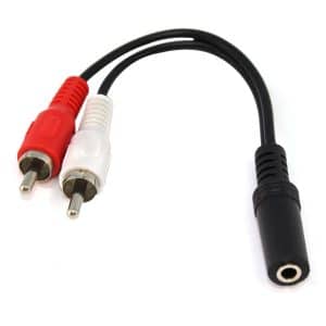 AV010F – 3.5mm Stereo Female to RCA Male Y-Cable