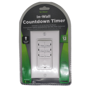 Minuterie programmable avec 6 modes (1–12 h) pour éteindre et rallumer vos appareils automatiquement. Grand bouton facile à utiliser, simple et pratique.