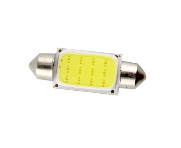 Lumière DEL COB 39mm 12V 5W blanche style fusible