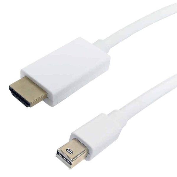 W-1983-1PK-3FT – White 3' Mini Displayport Male to HDMI Male Cable