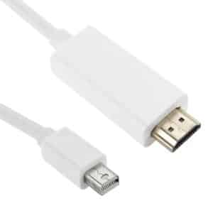 W-1903-1PK-15FT– White 15'Displayport Male To Hdmi Male Cable