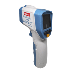 Thermomètre infrarouge sans contact UNI-T UT305H, mesure rapide et précise avec alarme fièvre. Idéal pour usage médical et professionnel.