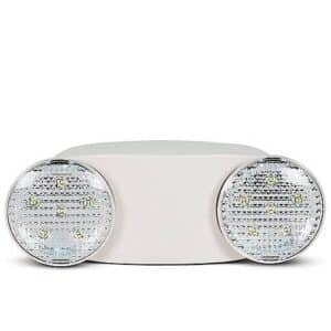 Éclairage d’urgence LED Mircom EL‑7012 compact à double spot, autonomie jusqu’à 180 min, montage mural ou plafond, idéal pour la sécurité intérieure.