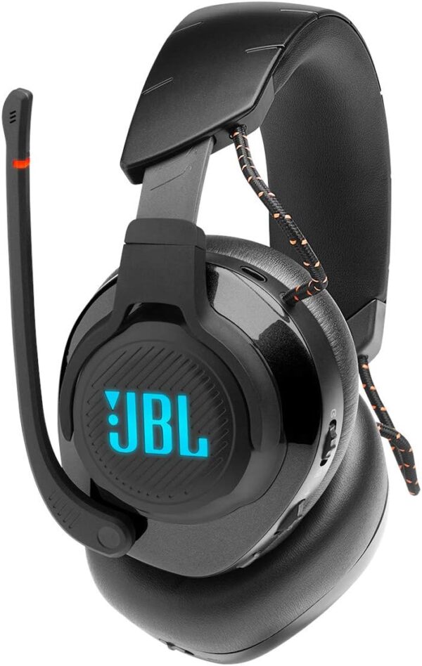 Gaming headset, JBL Quantum 600, wireless, 2.4 GHz, immersive sound, multi-platform compatibility, PC, Mac, PlayStation, Nintendo Switch, directional microphone, noise cancellation, long-lasting comfort, surround sound, long battery life