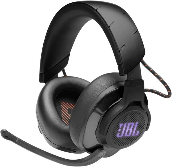 Gaming headset, JBL Quantum 600, wireless, 2.4 GHz, immersive sound, multi-platform compatibility, PC, Mac, PlayStation, Nintendo Switch, directional microphone, noise cancellation, long-lasting comfort, surround sound, long battery life