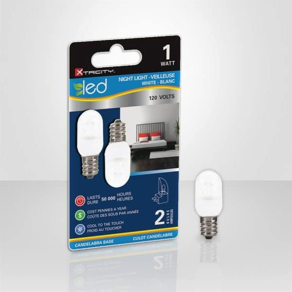 Xtricity 1-60001 – Pack of 2 C7 / 1W / 120V / 4100K Cold White LED Night Light -1