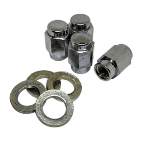 Noix de roue 1/2"-20 en acier haute résistance avec finition anticorrosion. Idéal pour automobile, camion léger et remorque.