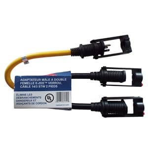 582302 – 2 ' , 3/14AWG Male to 2 Female AC Adapter