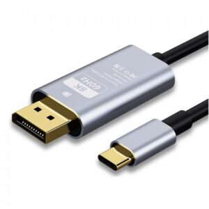 Câble USB-C 3.1 / Thunderbolt vers DisplayPort 8K 6 pieds avec support 4K 60Hz, idéal pour moniteurs UHD, gaming et stations de travail.