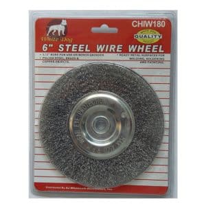 White Dog CHIW180– 6'' Steel Wire Wheel