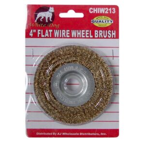 White Dog CHIW213 – 4'' Flat Wire Wheel Brush