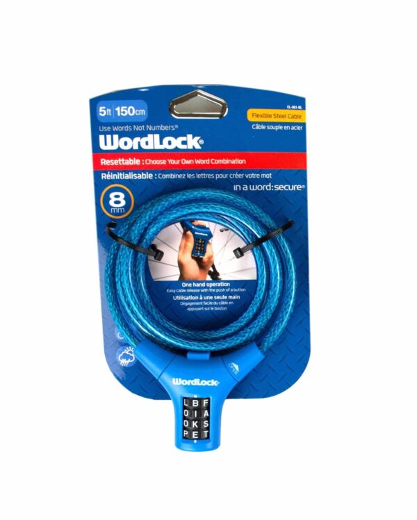 WordLock CL-661-BL – 5' Steel Cable with Lock