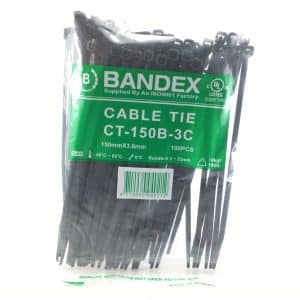 Bandex CT-150B-3C – Pack of 100 Black 6" Tie Wrap