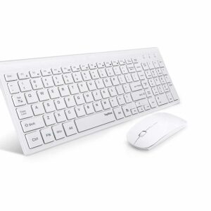 Clavier multimédia et souris optique sans-fil – KB718+T29-WHT