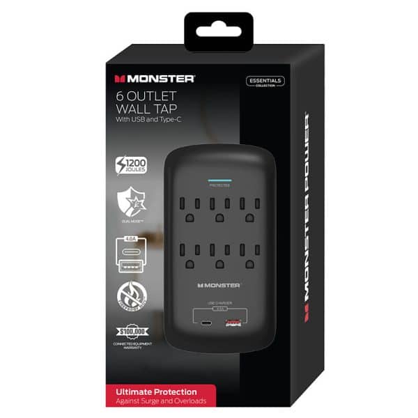 Multiprise à 6 prises avec USB et USB-C – MONSTER MWS1-1003-US -2