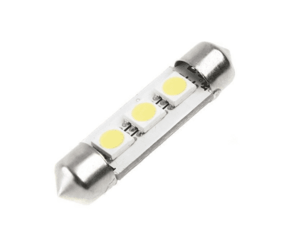 Lumière à 3 DELs 39mm 12V style fusible jaune PQT de 2