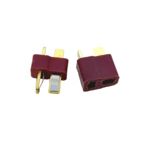 Connecteurs Dean T-Plug mâle et femelle haute performance pour batteries et applications RC, connexion fiable à faible résistance pour alimentation DC.