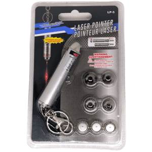Porte‑clé pointeur laser LP‑5 avec 5 motifs interchangeables, compact, piles incluses, idéal pour présentations, jeux ou divertissement.