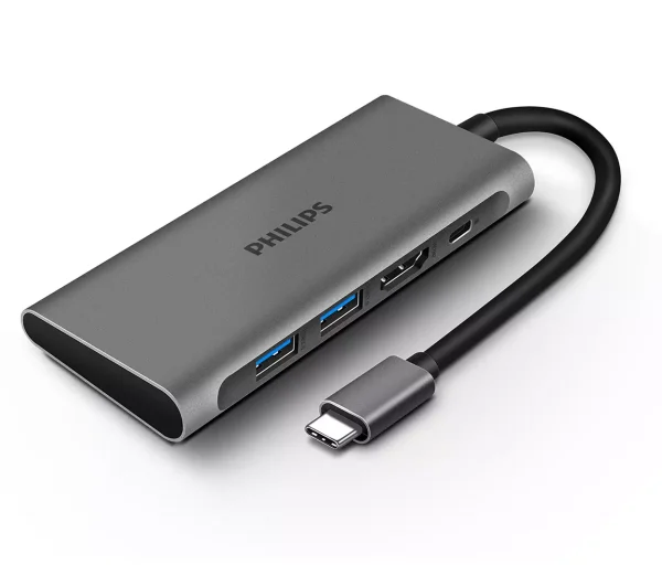 USB Type C to USB 3.0 x 2 + HDMI + Type C charging adapter