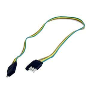 Rallonge 4-broches plate de 24 po avec prise mâle et femelle pour connexion d’éclairage de remorque, universelle et prête à l’emploi.