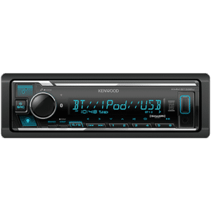 Discover the Kenwood KMM-BT332U car radio: integrated Bluetooth, USB/AUX playback, AM/FM radio tuner, 50W x 4 output power, compatible with various audio formats. Ideal for wireless connectivity and an immersive audio experience in your car.