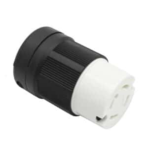 Fiche verrouillable NEMA L14-30P 30 A 125/250 V Twist-Lock femelle. Connexion sécurisée pour générateurs et équipements haute puissance.