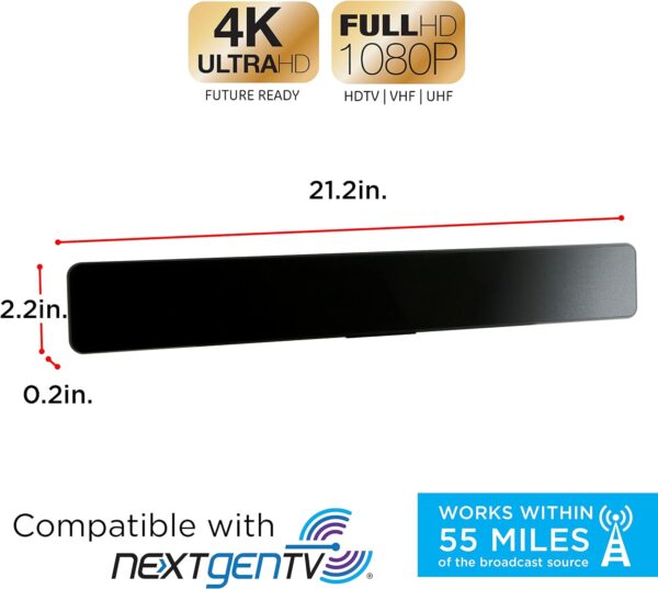 UltraPro Slim-Profile Indoor Amplified Digital HD TV Antenna
