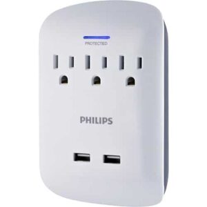 Protect and charge your devices safely with Philips' 3-outlet, 2 USB power bar. Add-Tronique Terrebonne!