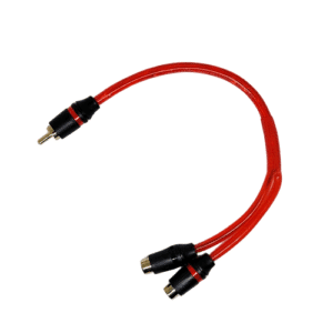 Adaptateur RCA mâle vers 2 RCA femelle HD-B814 avec câble Super Flex et connecteurs Sure Grip pour une connexion audio/vidéo fiable.