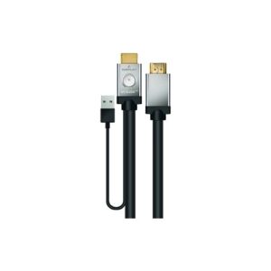 The Metra Velox EHV-HDT10 10m active HDMI cable ensures high-quality signal transmission for resolutions up to 4K/60Hz and HDR. With a 24 Gbps bandwidth, it features locking connectors and a directional design to minimize installation errors.