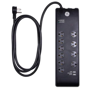 Protect your electronics while charging your portable devices with the GE ULTRAPRO Surge Protector.