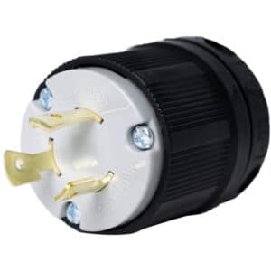 Fiche mâle NEMA L6-20P 20 A 250 V Twist-Lock. Connexion sécurisée et durable pour équipements industriels et applications 250 V.