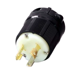 Fiche mâle NEMA L5-30P 30 A 125 V Twist-Lock. Connexion sécurisée et fiable pour générateurs et équipements électriques haute puissance.