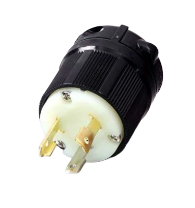Fiche mâle NEMA L5-30P 30 A 125 V Twist-Lock. Connexion sécurisée et fiable pour générateurs et équipements électriques haute puissance.