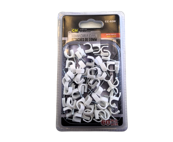 10mm Cable Ties Pack of 60 with Nails