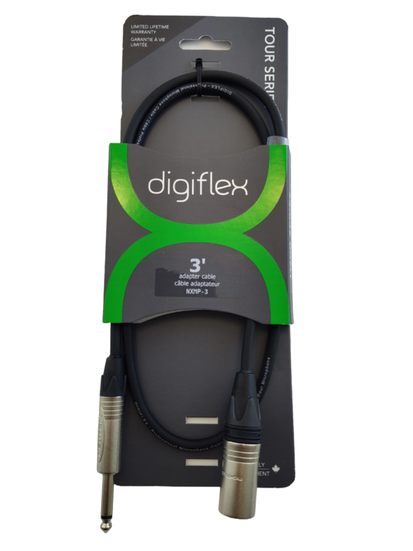 3' XLR male to 1/4 male cable - Digiflex