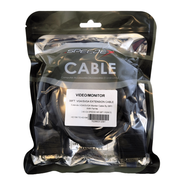 VGA Extension Cable 6 Feet with Ferrite