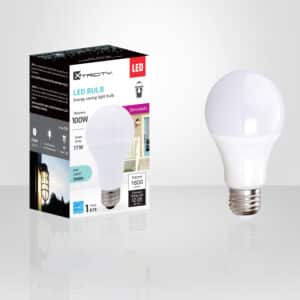 Ampoule DEL Xtricity 17 W équivalent 100 W, 1600 lumens, 5000 K lumière du jour, dimmable, culot E26, idéale pour éclairage puissant maison ou bureau.