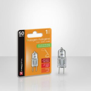 Ampoule halogène T4 JC 50 W 120 V G9 claire et dimmable, lumière blanc chaud, idéale pour éclairage décoratif et sous armoire.
