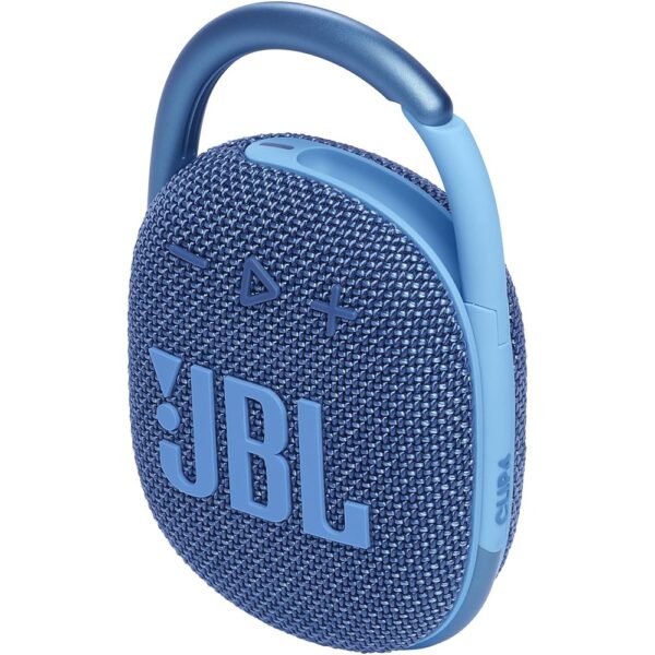 Découvrez le JBL Clip 4, enceinte portable au son JBL Original Pro Sound riche et aux basses percutantes. Design ultra-portable avec mousqueton intégré, étanche IP67 et jusqu'à 10 heures d'autonomie. Parfait pour tous vos déplacements.