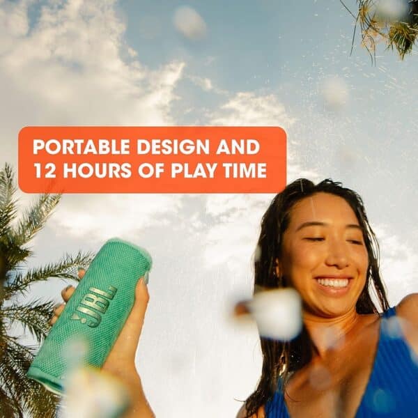 Discover the JBL Flip 6: an IP67 waterproof portable speaker with JBL Original Pro Sound, up to 12 hours of battery life, Bluetooth 5.1 and PartyBoost for an immersive audio experience wherever you are