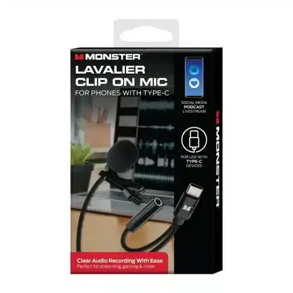 Micro-cravate Lavalier Clip-On pour Ports USB Type-C Monster